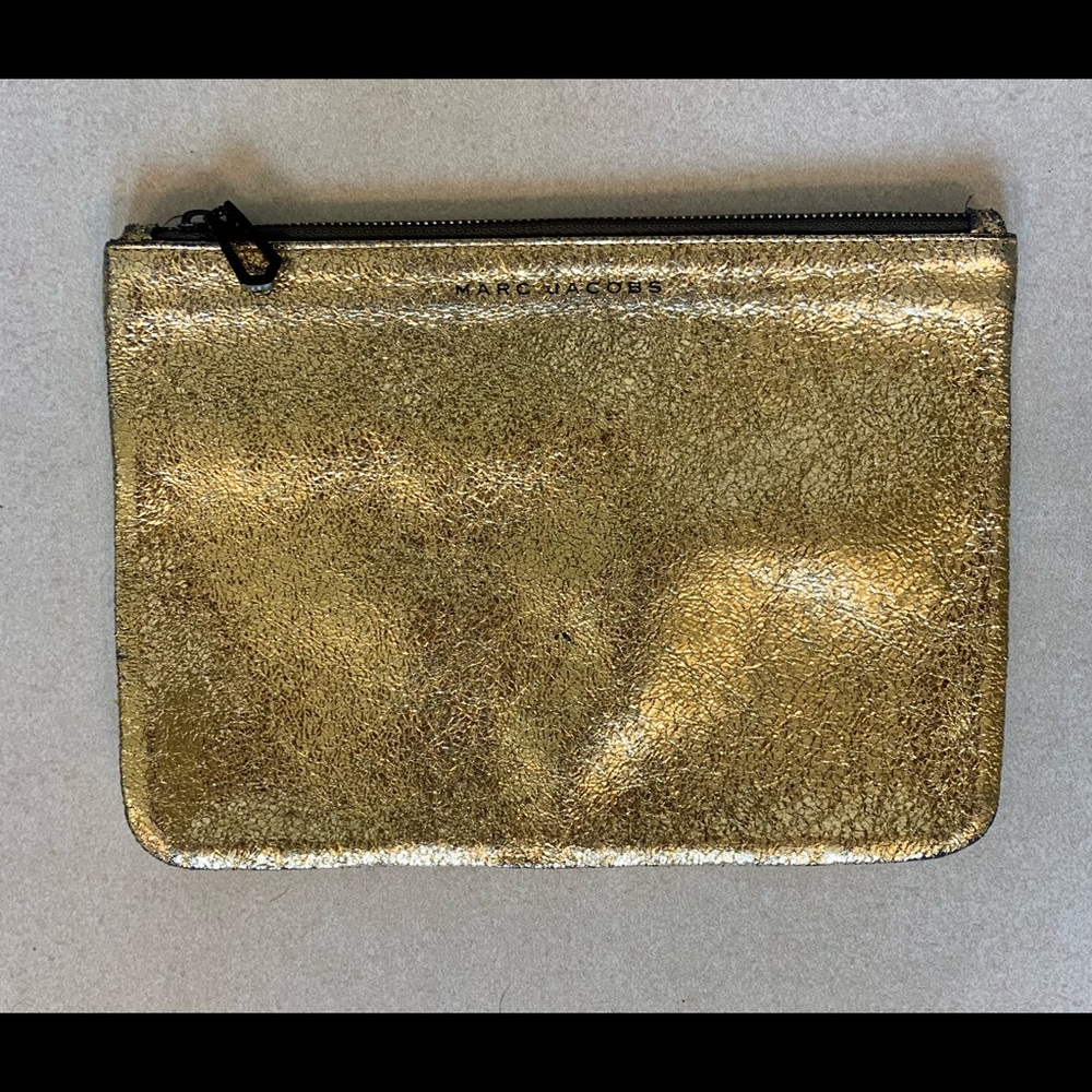 Marc Jacobs metallic gold clutch handbag